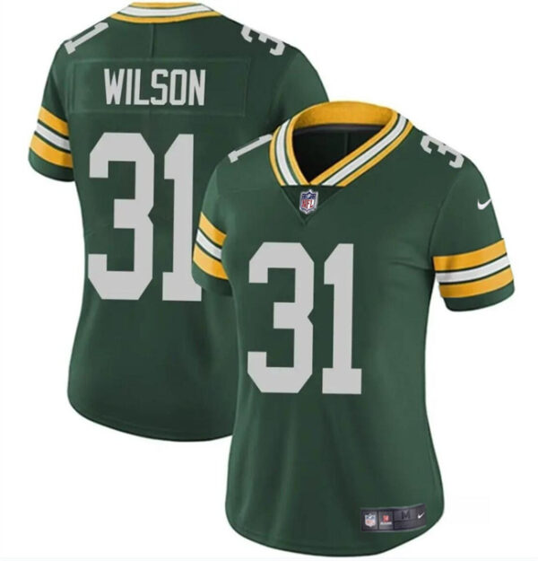 Women's Green Bay Packers #31 Emanuel Wilson Green Vapor Untouchable Limited Stitched Jersey(Run Small)