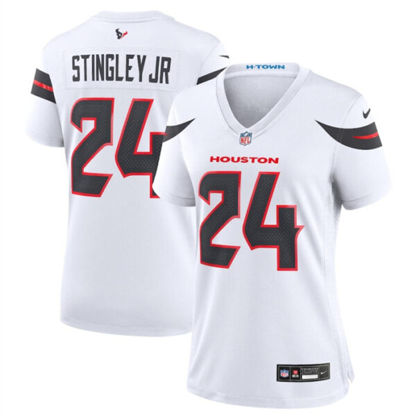 Women's Houston Texans #24 Derek Stingley Jr. White 2024 Stitched Jerseys