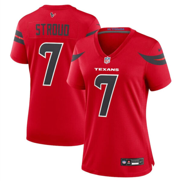 Women's Houston Texans #7 C.J. Stroud Red 2024 Alternate Stitched Jerseys