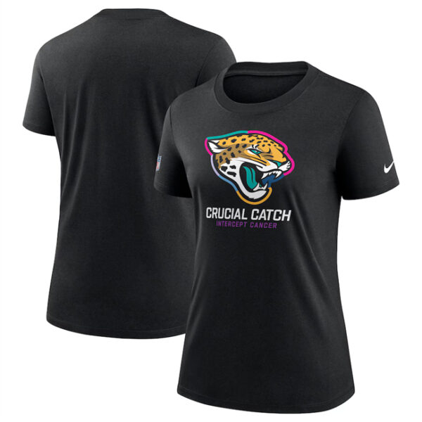 Women's Jacksonville Jaguars Black 2024 Crucial Catch T-Shirt(Run Small)