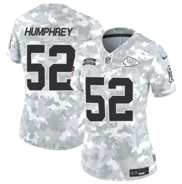 Women's Kansas City Chiefs #52 Creed Humphrey 2024 F.U.S.E Arctic Camo Salute To Service Limited Stitched Football Jersey(Run Small)