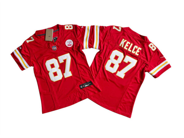 Women's Kansas City Chiefs #87 Travis Kelce Red 2023 F.U.S.E. Vapor Untouchable Limited Stitched Jersey(Run Small)