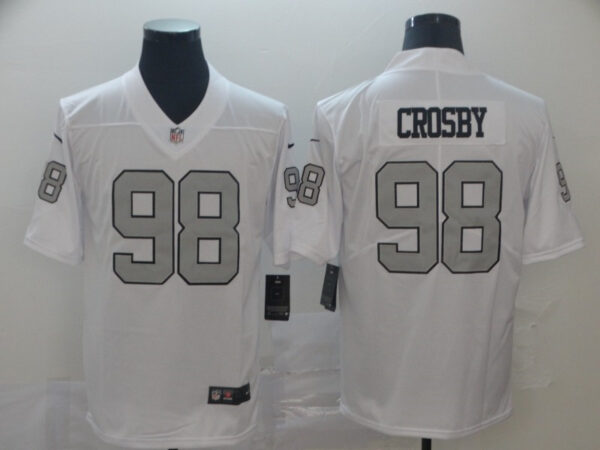 Women's Las Vegas Raiders #98 Maxx Crosby White Color Rush Limited Stitched Jersey(Run Small)