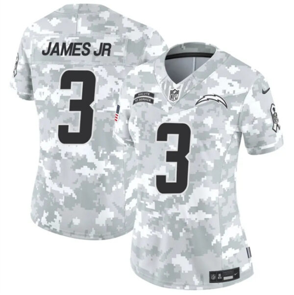 Women's Los Angeles Chargers #3 Derwin James Jr. 2024 F.U.S.E Arctic Camo Salute To Service Limited Stitched Football Jersey(Run Small)