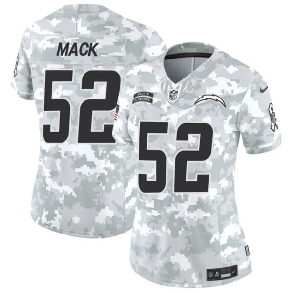 Women's Los Angeles Chargers #52 Khalil Mack 2024 F.U.S.E Arctic Camo Salute To Service Limited Stitched Football Jersey(Run Small)