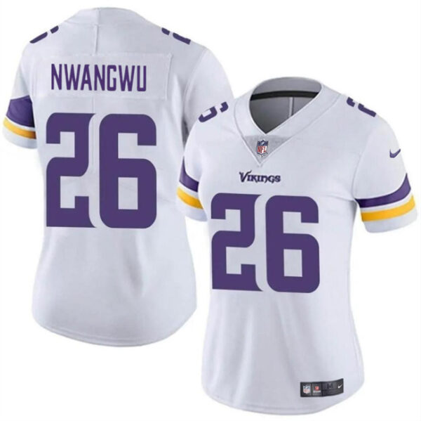 Women's Minnesota Vikings #26 Kene Nwangwu White Vapor Untouchable Limited Stitched Jersey(Run Small)