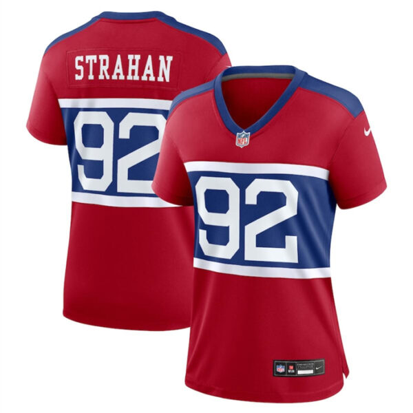 Women's New York Giants #92 Michael Strahan Century Red Alternate Vapor Limited Stitched Football Jersey(Run Small)