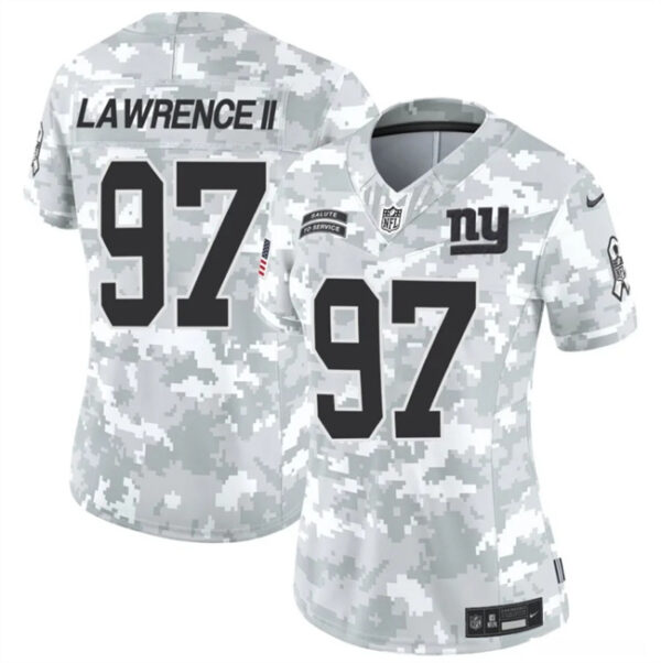 Women's New York Giants #97 Dexter Lawrence II 2024 F.U.S.E Arctic Camo Salute To Service Limited Stitched Football Jersey(Run Small)