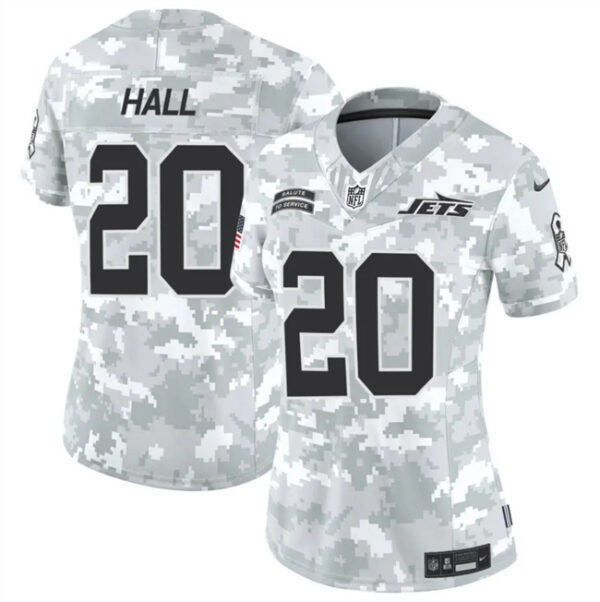 Women's New York Jets #20 Breece Hall 2024 F.U.S.E Arctic Camo Salute To Service Limited Stitched Jersey(Run Small)