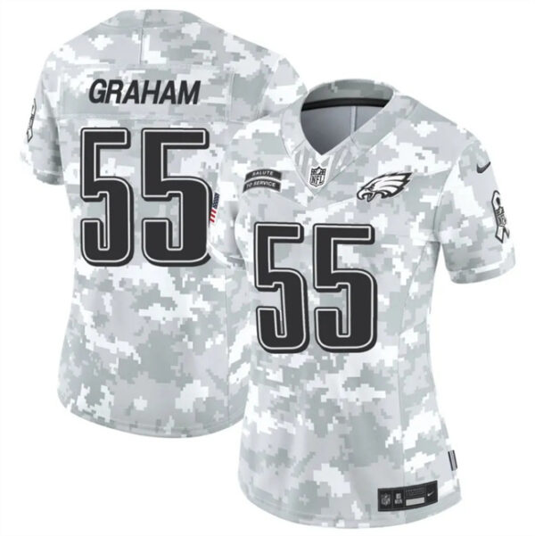 Women's Philadelphia Eagles #55 Brandon Graham 2024 F.U.S.E Arctic Camo Salute To Service Limited Stitched Jersey(Run Small)