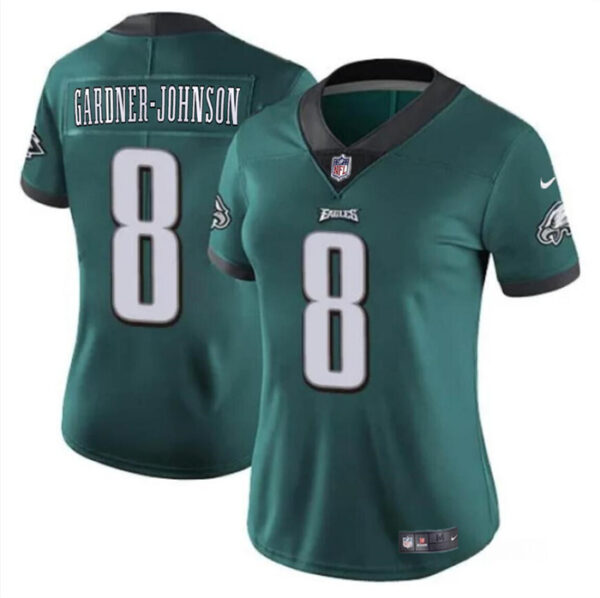 Women's Philadelphia Eagles #8 Chauncey Gardner-Johnson Green Vapor Untouchable Limited Stitched Football Jersey(Run Small)