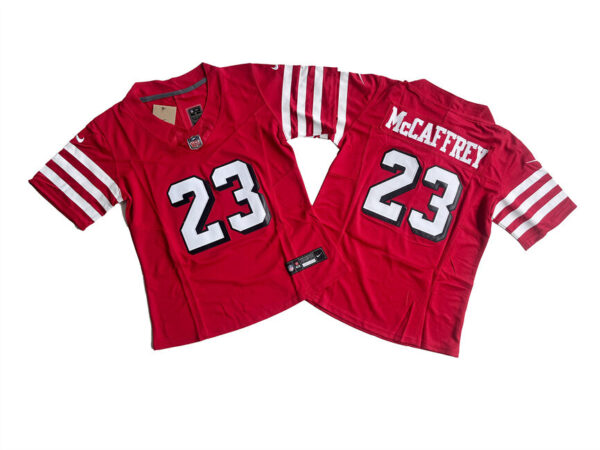 Women's San Francisco 49ers #23 Christian McCaffrey Red F.U.S.E Alternate Stitched Jersey(Run Small)