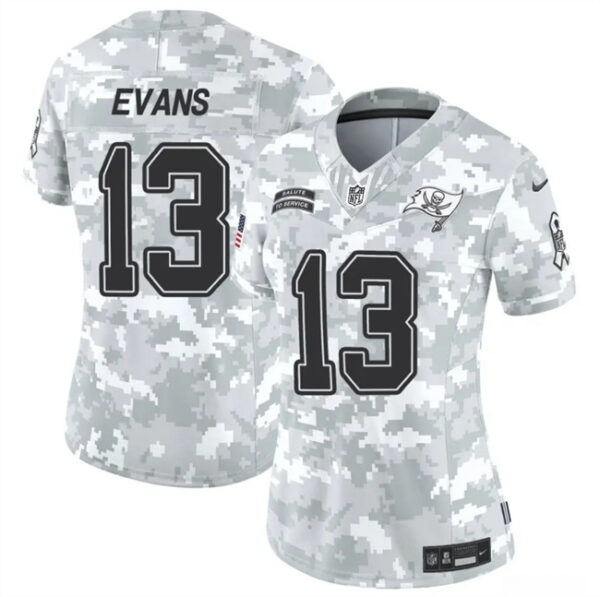 Women's Tampa Bay Buccaneers #13 Mike Evans 2024 F.U.S.E Arctic Camo Salute To Service Limited Stitched Football Jersey(Run Small)