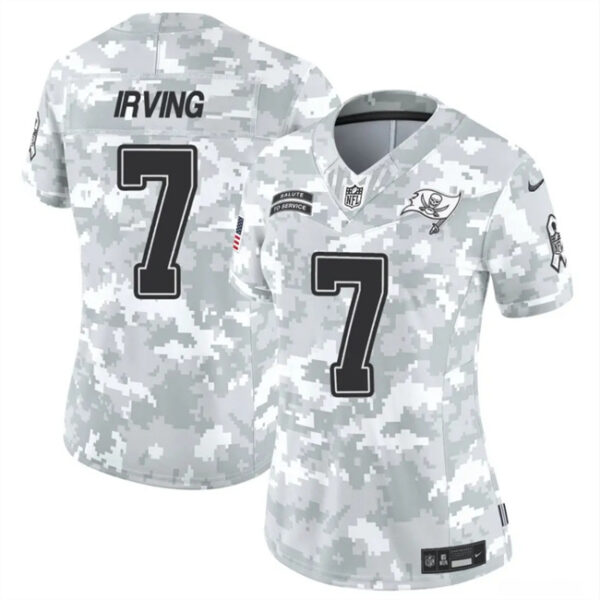 Women's Tampa Bay Buccaneers #7 Bucky Irving 2024 F.U.S.E Arctic Camo Salute To Service Limited Stitched Football Jersey(Run Small)