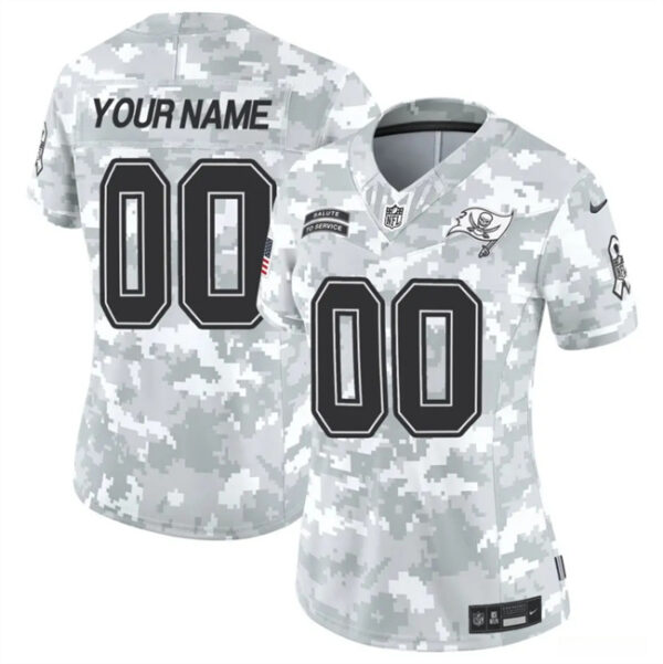 Women's Tampa Bay Buccaneers Active Player Custom 2024 F.U.S.E Arctic Camo Salute To Service Limited Stitched Football Jersey(Run Small)