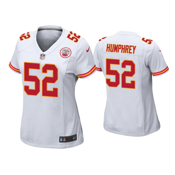 Women Chiefs #52 Creed Humphrey White Jersey