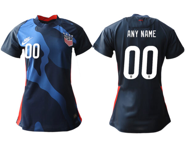 Women Custom USA Away Jersey