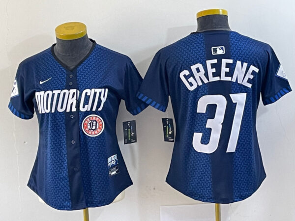 Women Detroit Tigers #31 Riley Greene 2024 Navy City Connect Cool Base Limited Stitched Jerseys