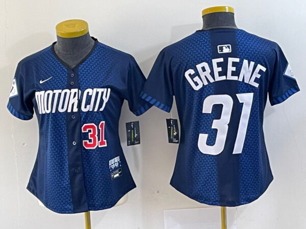 Women Detroit Tigers #31 Riley Greene 2024 Navy City Connect Cool Base Limited Stitched Jerseys