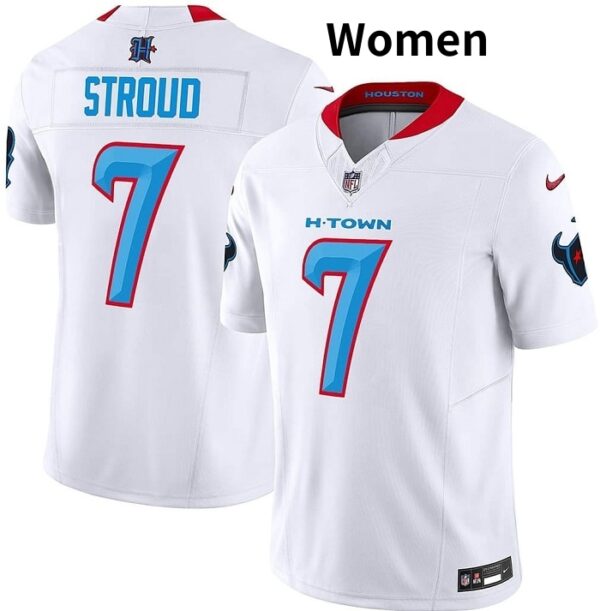 Women Houston Texans Active Player Custom White 2024 F.U.S.E. Limited Stitched Jersey