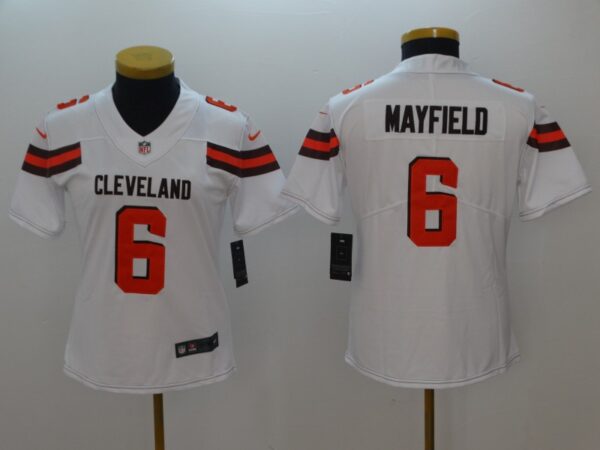 Women Nike Browns 6 Baker Mayfield White Women New Vapor Untouchable Player Limited Jersey