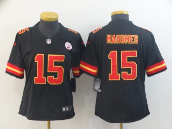 Women Nike Chiefs 15 Patrick Mahomes Black Women Vapor Untouchable Limited Jersey