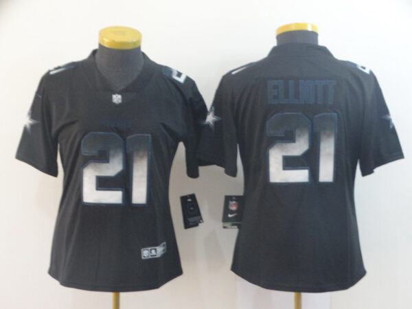 Women Nike Cowboys 21 Ezekiel Elliott Black Arch Smoke Women Vapor Untouchable Limited Jersey