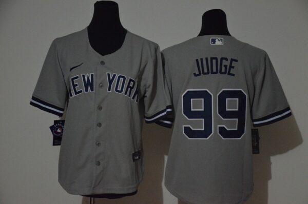 Women Yankees 99 Aaron Judge Gray Women 2020 Nike Cool Base Jersey