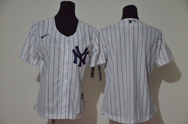 Women Yankees Blank White Women Cool Base Jersey