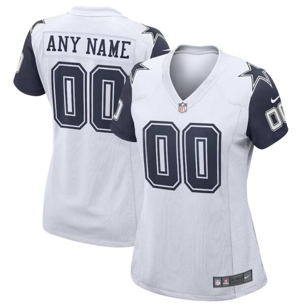 Custom Women's Dallas Cowboys Nike White Alternate Jersey