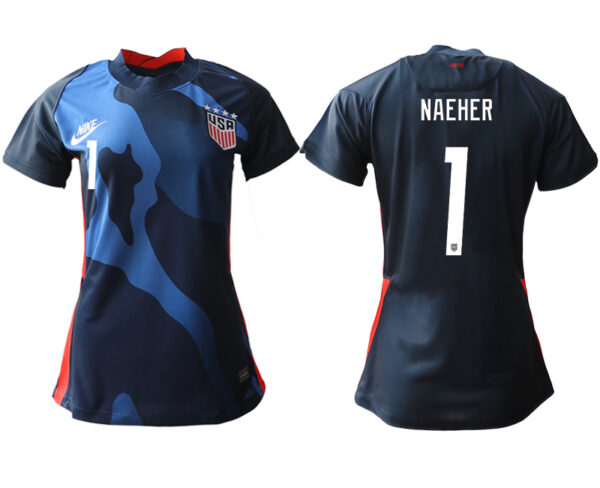 Women's USA #1 Naeher Away Jersey