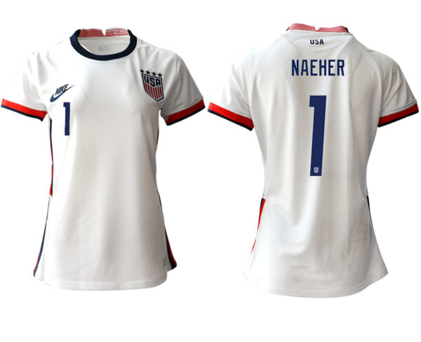 Women's USA #1 Naeher Home Jersey