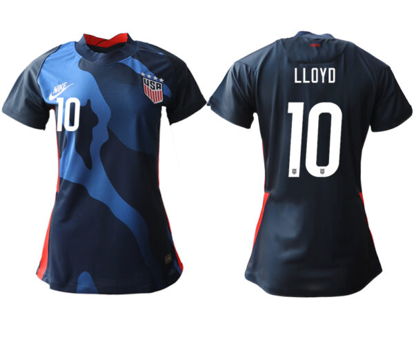 Women's USA #10 Lloyd Away Jersey