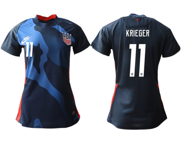 Women's USA #11 Krieger Away Jersey