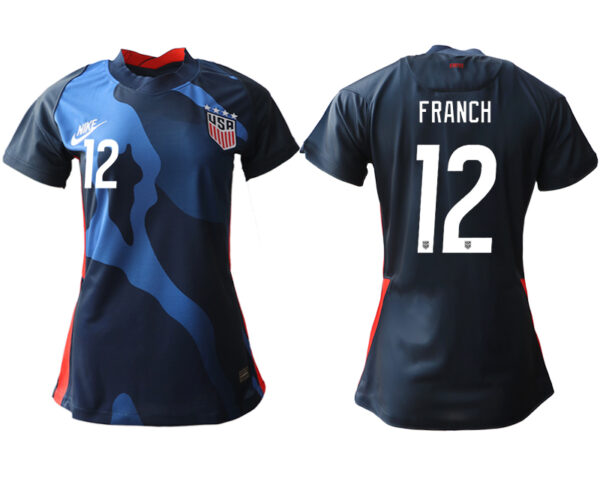 Women's USA #12 Franch Away Jersey