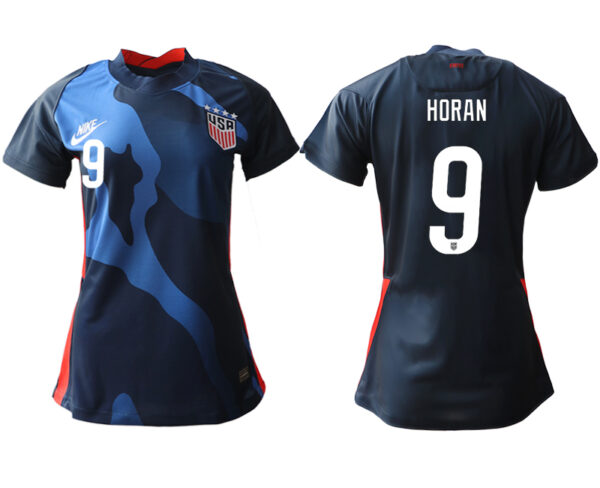 Women's USA #9 Horan Away Jersey