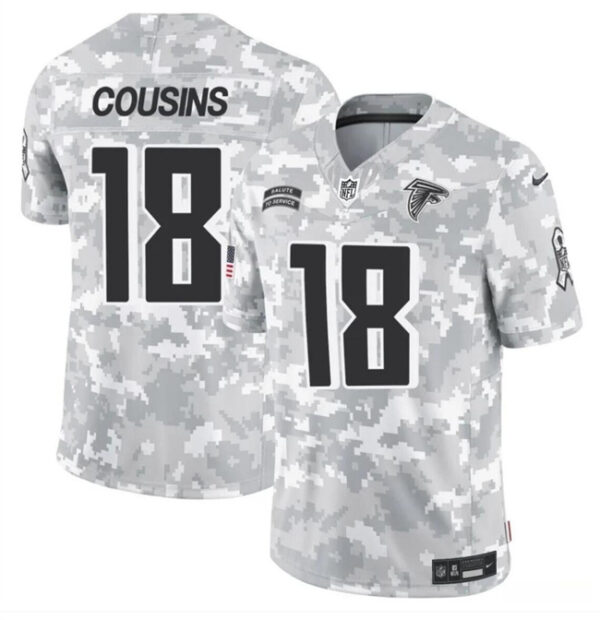 Youth Atlanta Falcons #18 Kirk Cousins 2024 F.U.S.E Arctic Camo Salute To Service Limited Stitched Football Jersey