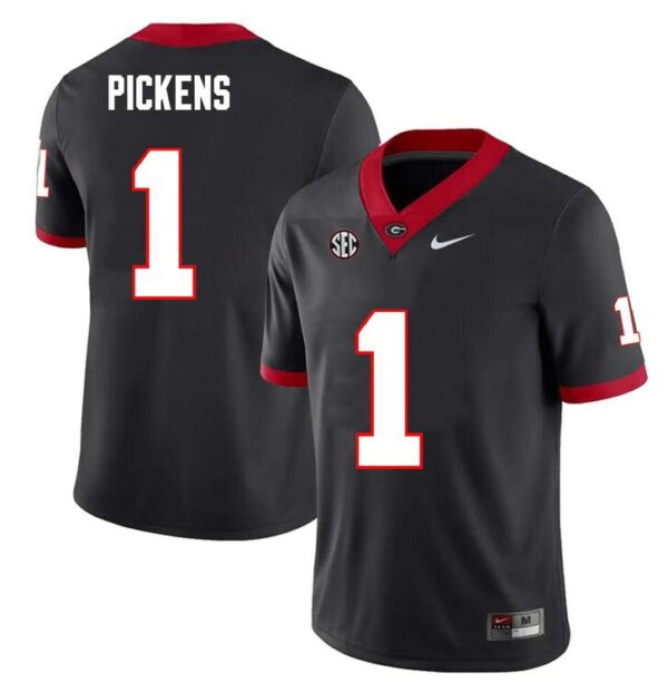 Youth Georgia Bulldogs #1 George Pickens Black Stitched Football Jersey