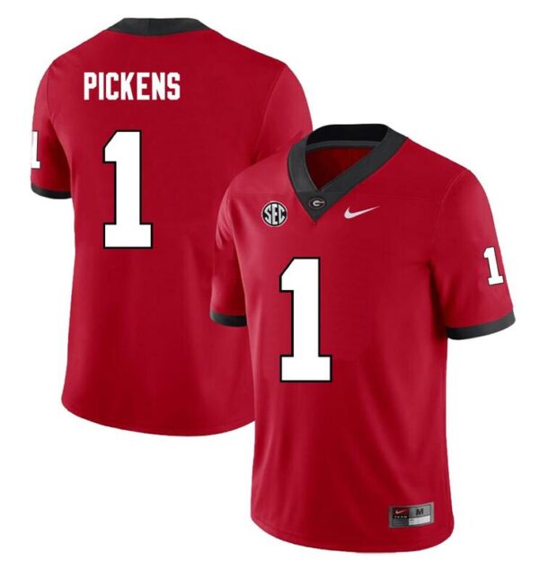 Youth Georgia Bulldogs #1 George Pickens Red Stitched Football Jersey