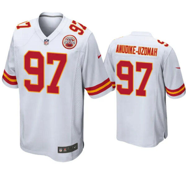 Youth Kansas City Chiefs #97 Felix Anudike-Uzomah White Stitched Jersey