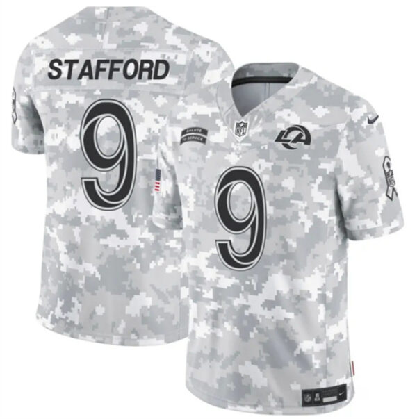 Youth Los Angeles Rams #9 Matthew Stafford 2024 F.U.S.E Arctic Camo Salute To Service Limited Stitched Football Jersey