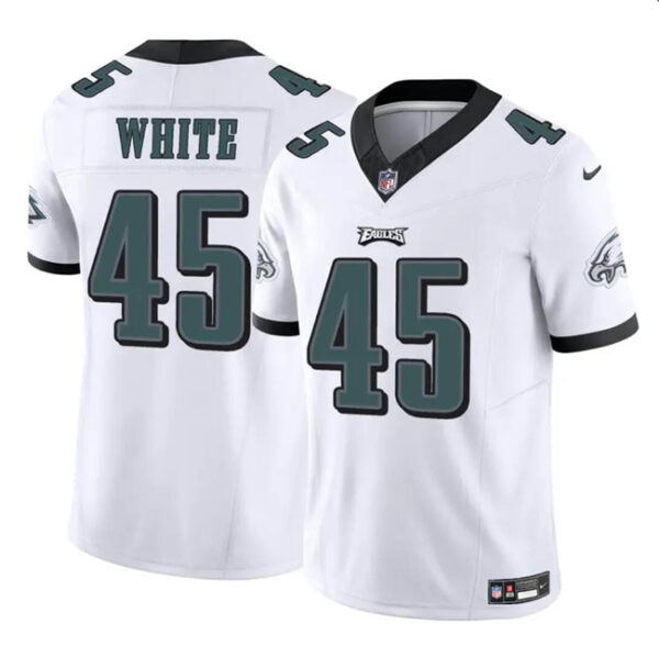 Youth Philadelphia Eagles #45 Devin White White 2023 F.U.S.E Vapor Untouchable Limited Stitched Football Jersey