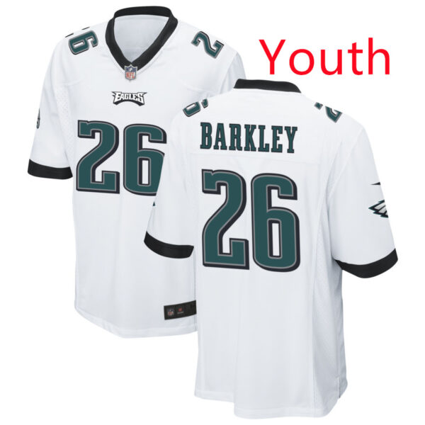 Youth Philadelphia Eagles #26 SAQUON BARKLEY white Limited Stitched Football Jersey