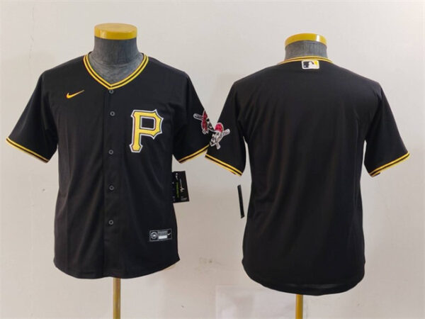 Youth Pittsburgh Pirates Blank Black Cool Base Stitched Baseball Jersey