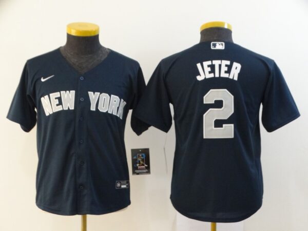 Youth Yankees 2 Derek Jeter Navy Youth 2020 Nike Cool Base Jersey