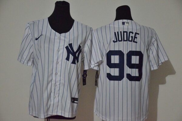 Youth Yankees 99 Aaron Judge White Youth Nike Cool Base Jersey