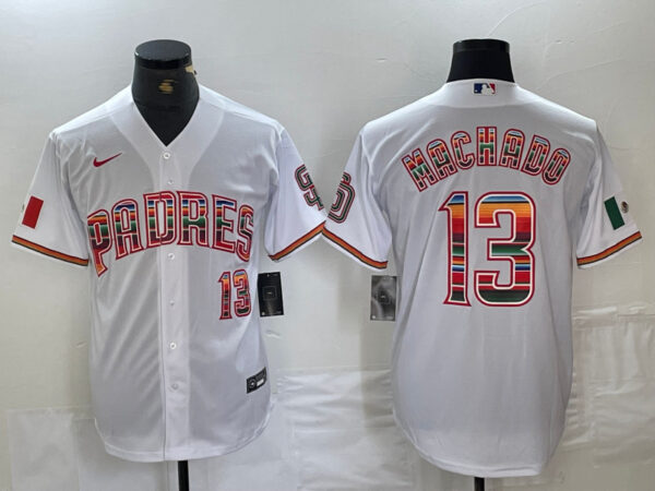 men's san diego padres #13 manny machado mexico white cool base stitched baseball jerseys