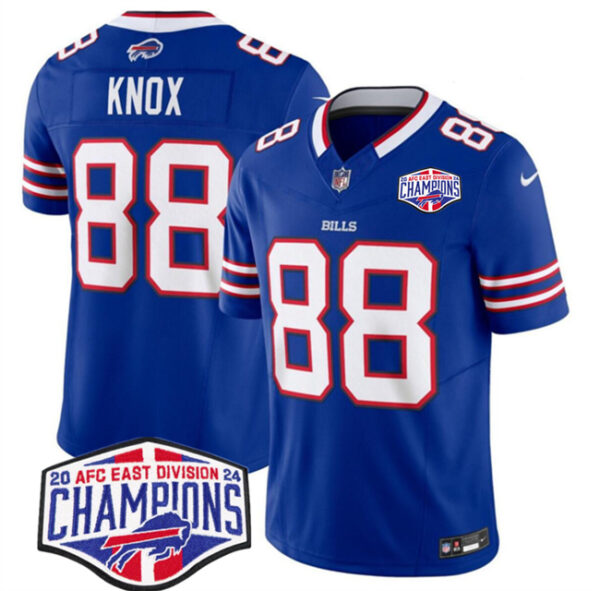 Men's Buffalo Bills #88 Dawson Knox Royal F.U.S.E. 2024 AFC East Division Champions Vapor Limited Stitched Football Jersey