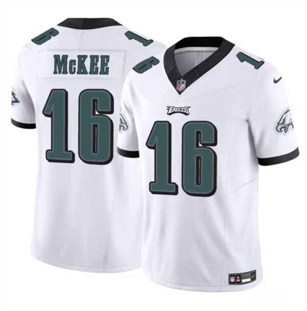 Men's Philadelphia Eagles #16 Tanner McKee White 2024 F.U.S.E. Vapor Untouchable Limited Stitched Football Jersey