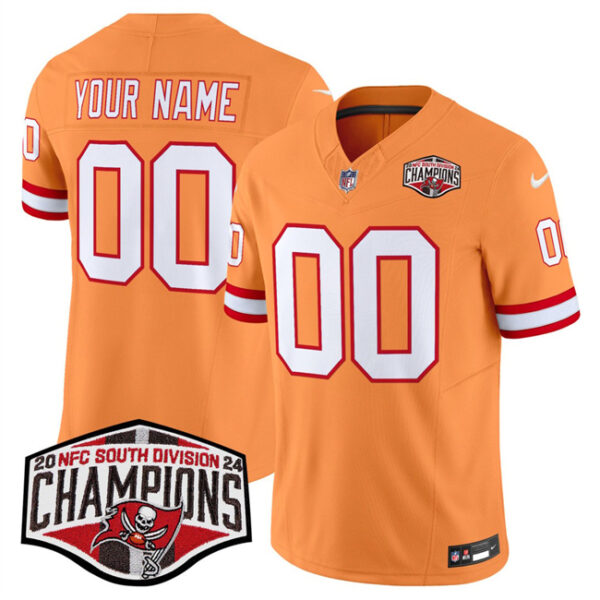 Men's Tampa Bay Buccaneers Active Player Custom Orange F.U.S.E. 2024 NFC South Champions Limited Stitched Jersey